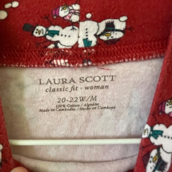 Laura Scott red snowman turtleneck plus 20/22 MB65 - Picture 2 of 2